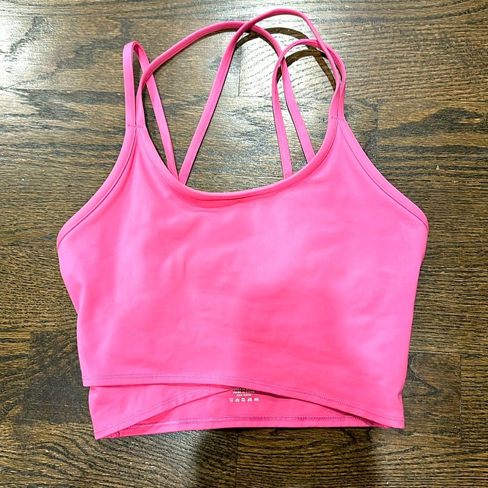 Peloton Hot Pink Strappy Sports Bra